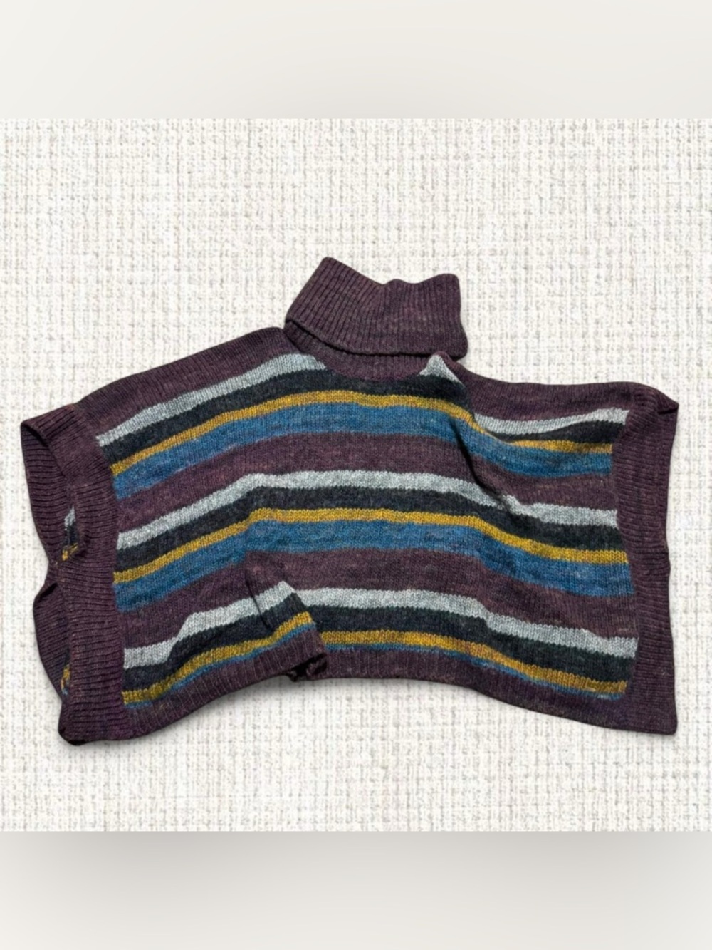 Tommy Hilfiger Multicolor Turtleneck Sweater Poncho